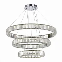 Люстра подвесная ЛЕД Тиволи (Tivoli) SL1622.103.03 ST-Luce прозрачная на 1 лампу, основание хром в стиле современный кольца Люстра подвесная ЛЕД Тиволи (Tivoli) SL1622.103.03 ST-Luce прозрачная на 1 лампу, основание хром в стиле современный кольца